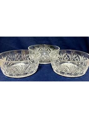 Set of 3 Shannon Crystal  Dessert bowls Dublin Collection By Godinger